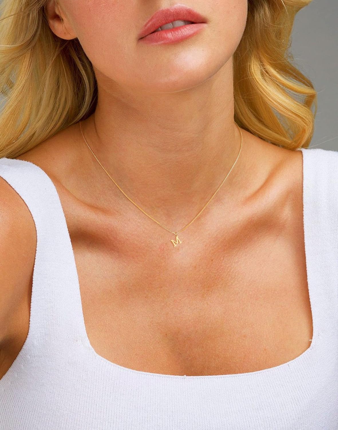 "14K Gold Plated Initial Necklace, Dainty A-Z Letter Pendant Choker, Personalized Monogram Name Jewelry, Trendy Minimalist Gift for Women"