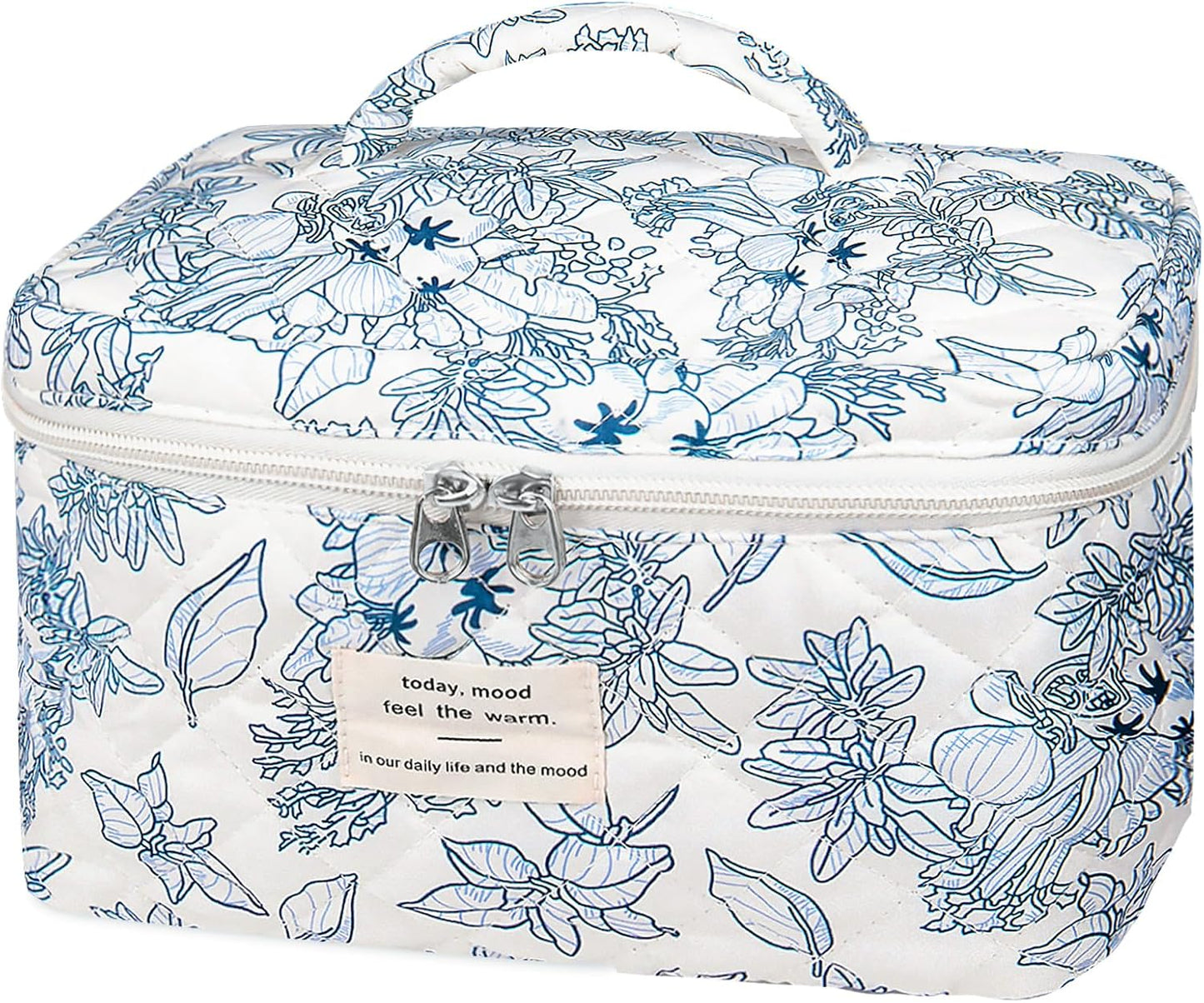 Large Makeup Bag, Cute Cosmetic Bag for Women Girls, Floral Coquette Aesthetic Toiletry Bag, Travel Make Up Organizer Bag (BDLH)