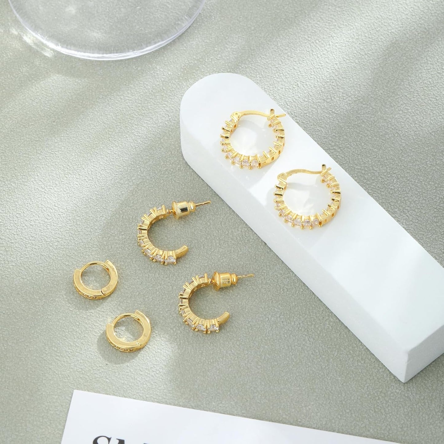 Gold Hoop Earrings for Women Trendy,14K Real Gold Plated Cute Stud Earrings Small Huggie Hoop Earrings non tarnish Jewelry for Women