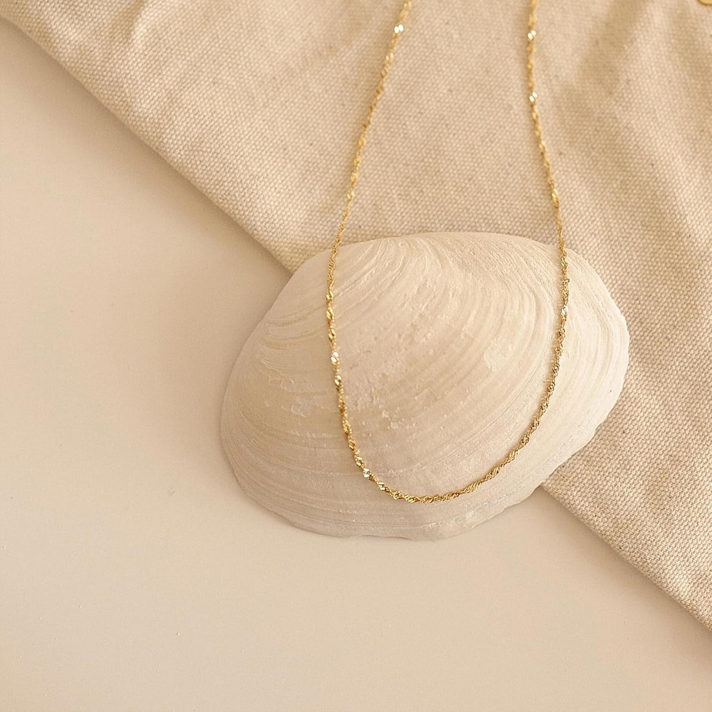 18K Gold Plated Chain | Adjustable Dainty Necklace (16-26") - Minimalist Everyday Jewelry Gift for Her