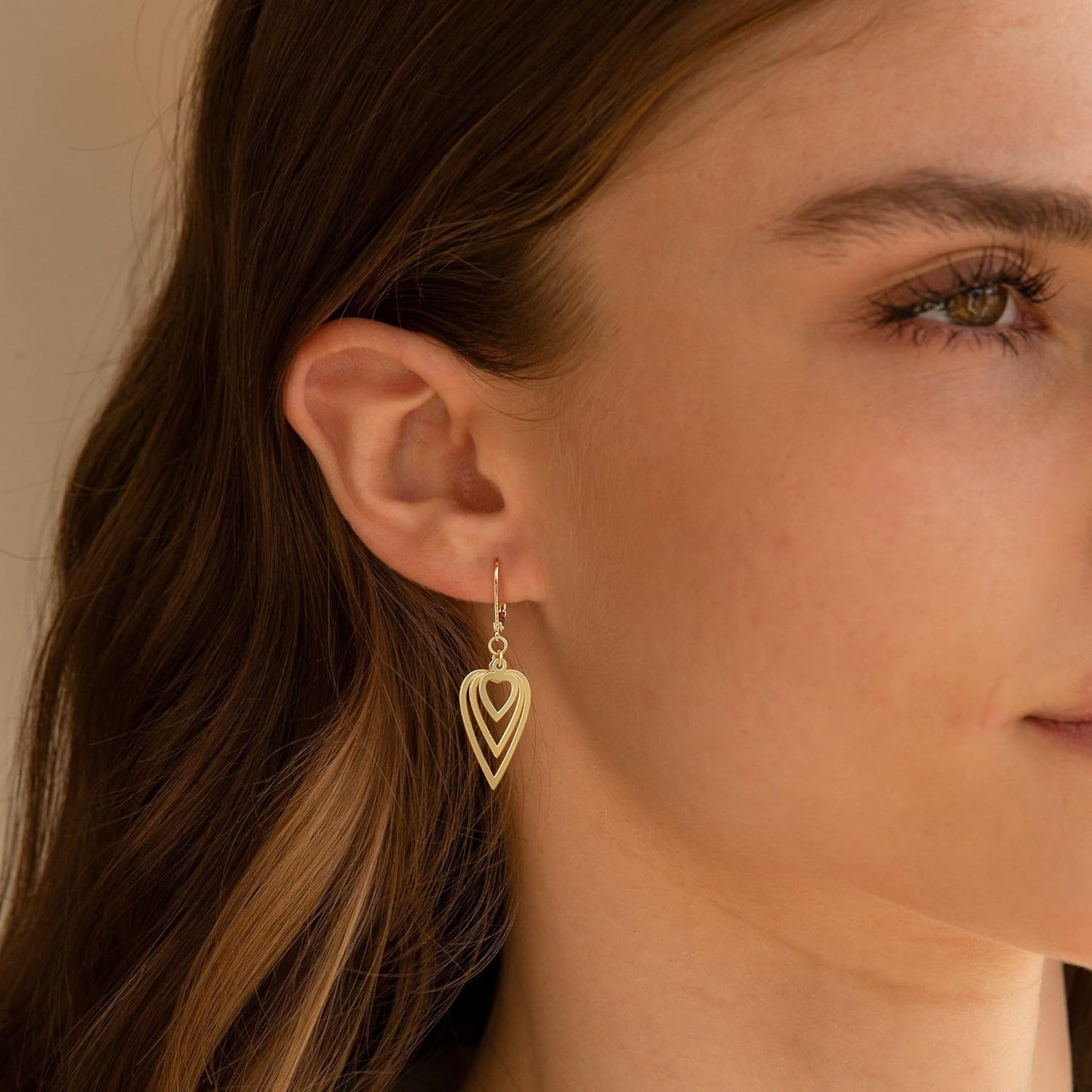 Gold Dangle Earrings for Women, 14K Gold Plated LightweightTeardrop Drop Earrings, Trendy Leverback Minimalist Jewelry for