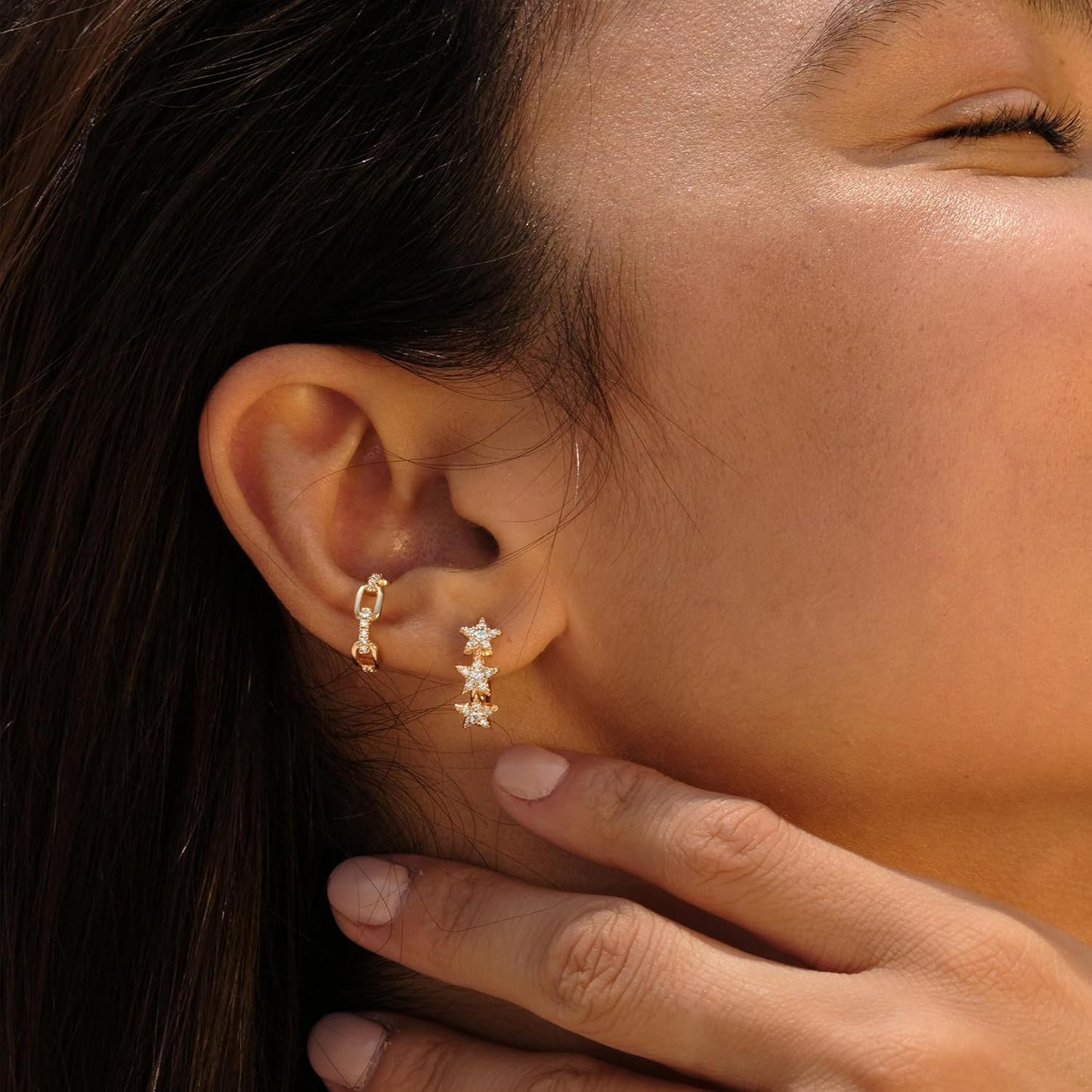 Cubic Zirconia Huggie Earrings 14k Gold Plated Tiny Earrings Small Huggie Hoop Earrings Simple Lightweight Hoops Gift for Women
