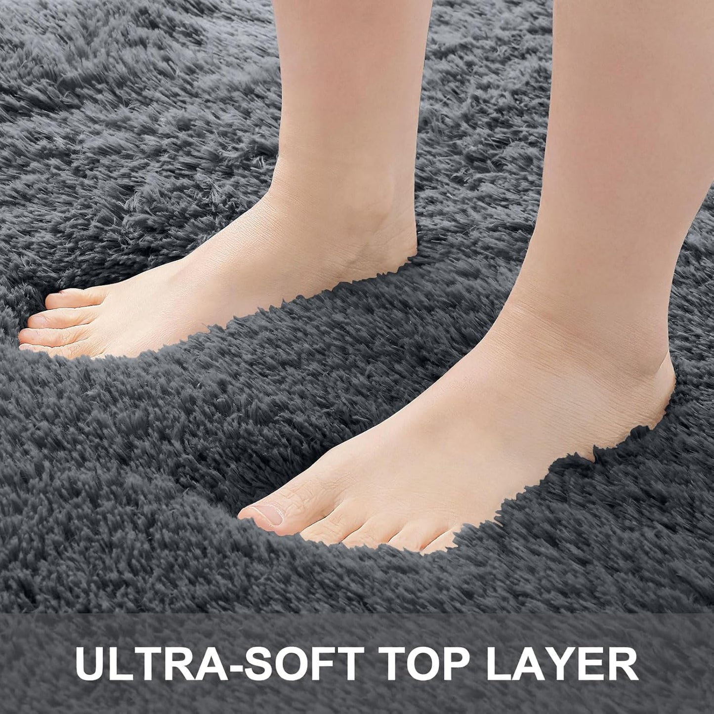 5x8 Machine Washable Large Area Rugs for Living Room, Bedroom, Soft Fluffy Shaggy Bedside Rug, Indoor Floor Carpet for Kids Girls and Boys, Dorms, Nursery, Home Decor Aesthetic, Grey