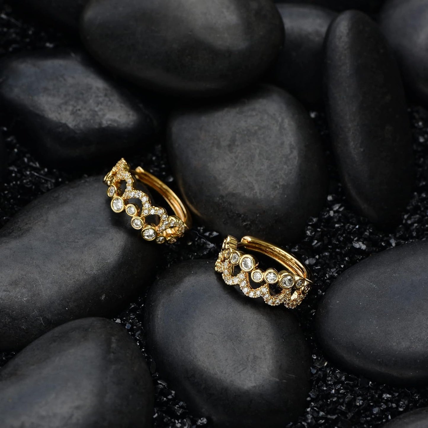 Cubic Zirconia Huggie Earrings 14k Gold Plated Tiny Earrings Small Huggie Hoop Earrings Simple Lightweight Hoops Gift for Women