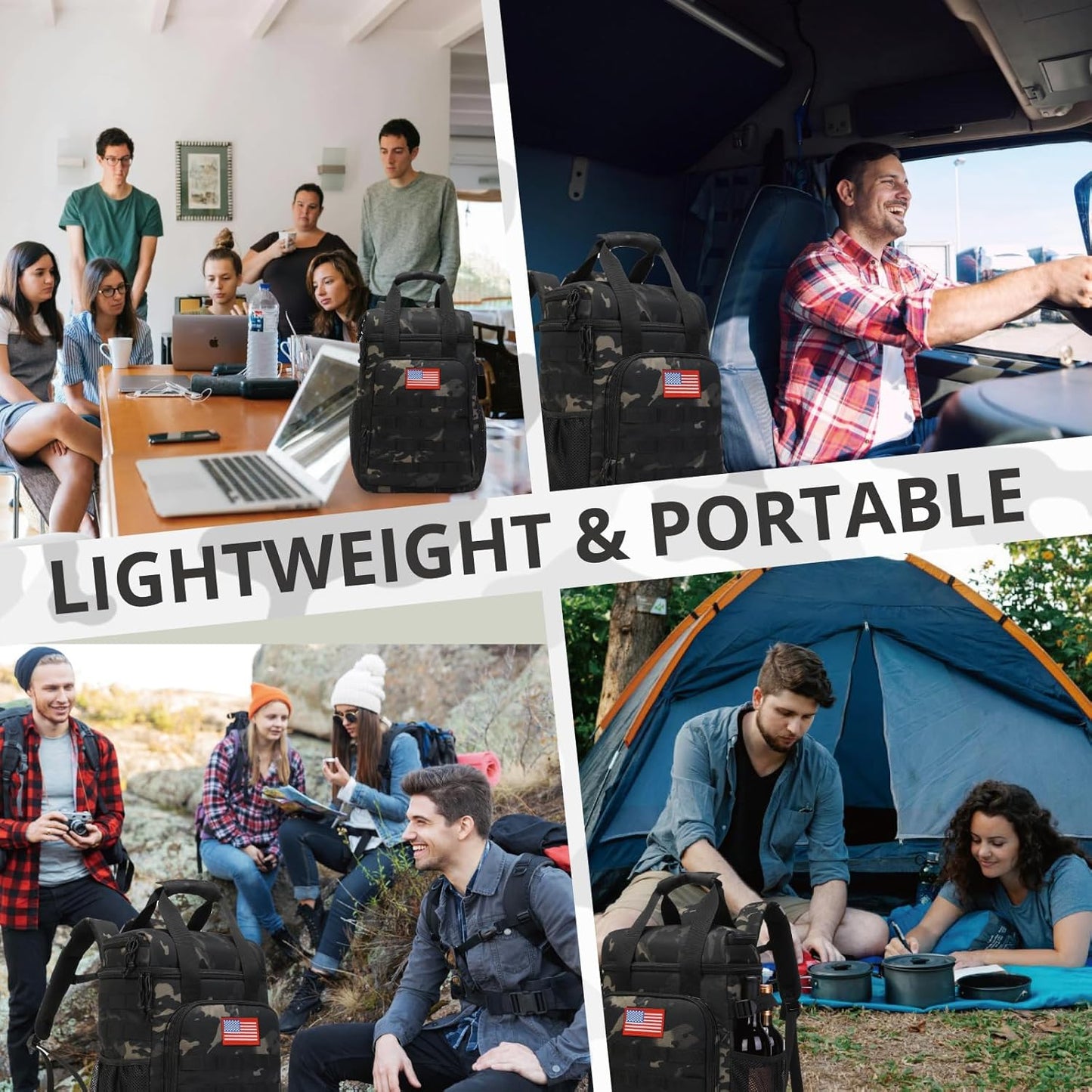 Tactical Backpack Cooler,Lunch Backpack，Soft Cooler Backpack Insulated Waterproof Leak Proof