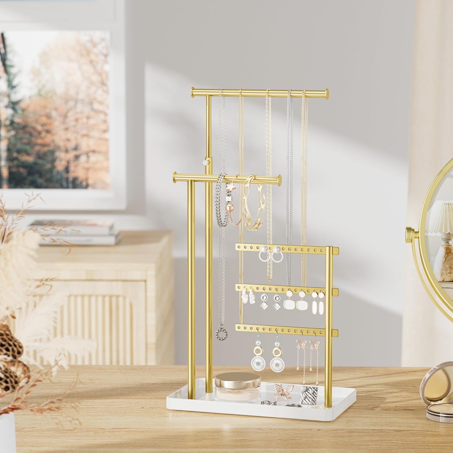 Adjustable Sturdy Jewelry Hanger for Necklaces, Earrings, Bracelets, Rings, Jewlery Display and Storage