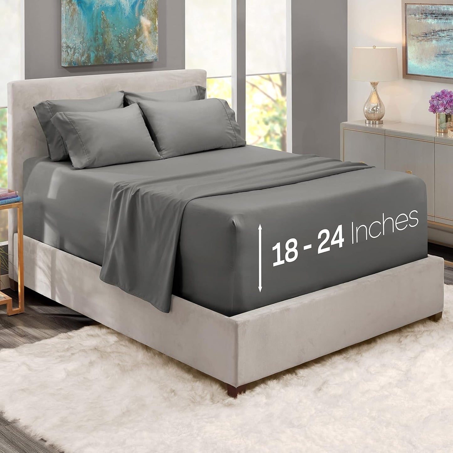 Extra Deep Pocket King Size Sheets Sets -Extra Deep Pocket Sheets - 6 count King Size