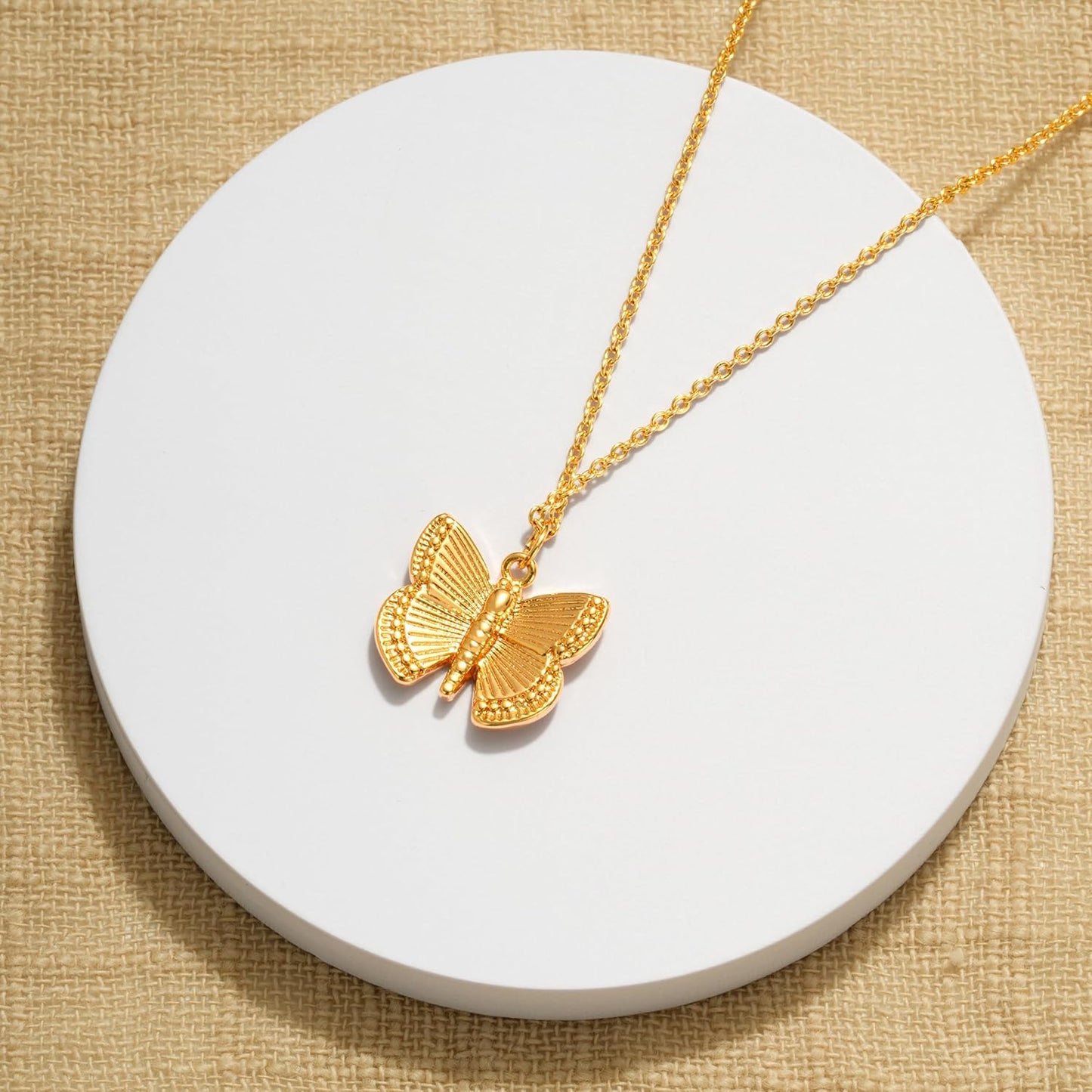 14K Gold Butterfly Necklace - Dainty Animal Pendant Chain for Women, Everyday Luxury Jewelry