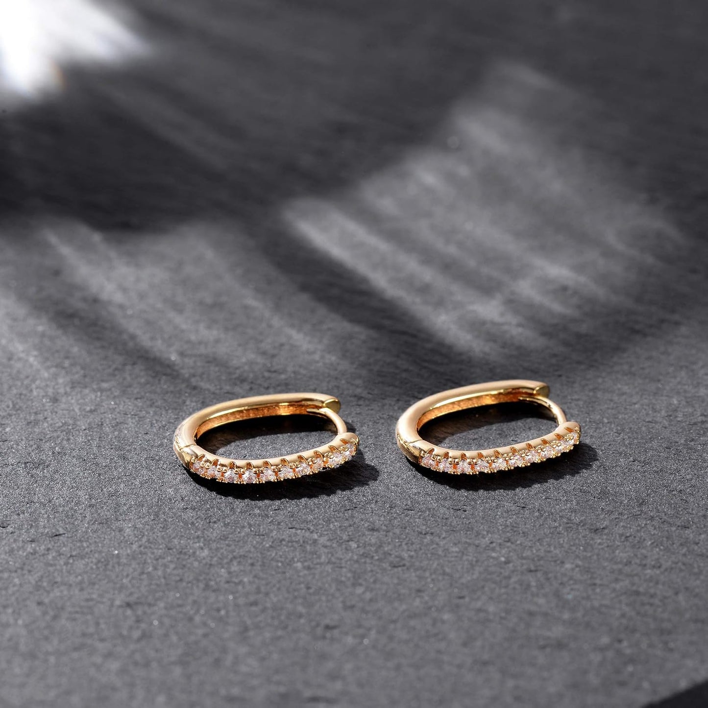 Cubic Zirconia Huggie Earrings 14k Gold Plated Tiny Earrings Small Huggie Hoop Earrings Simple Lightweight Hoops Gift for Women