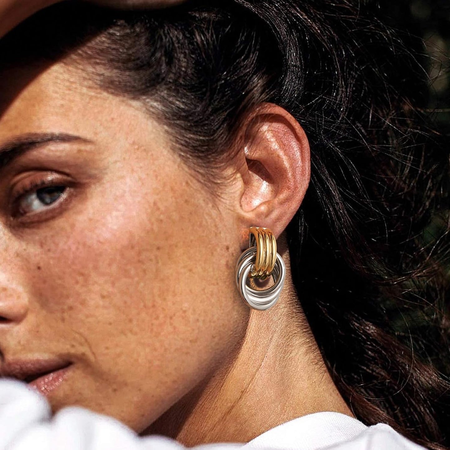 Trendy Gold Plated Knot Earrings for Women Chunky Statement Drop Dangle Earrings Lightweight Fashion Accessories Gold Jewelry