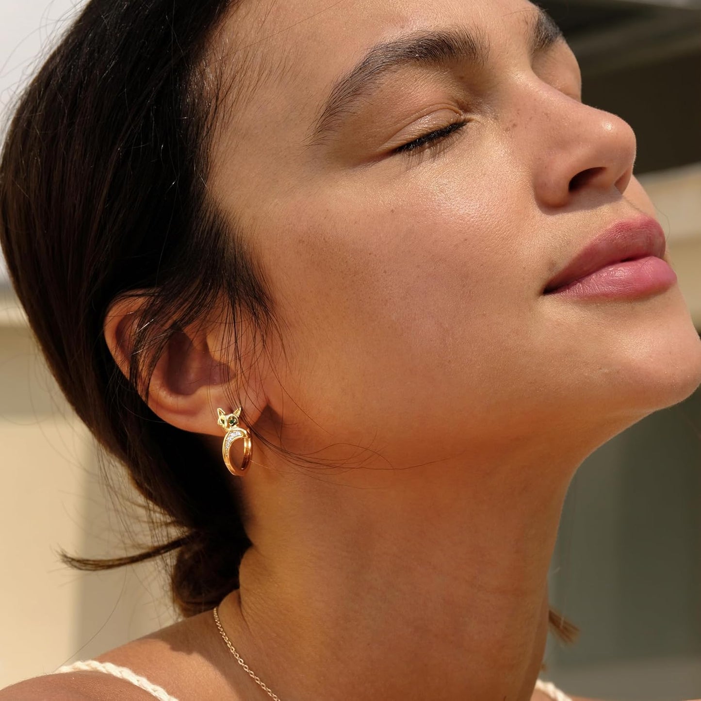 Cubic Zirconia Huggie Earrings 14k Gold Plated Tiny Earrings Small Huggie Hoop Earrings Simple Lightweight Hoops Gift for Women