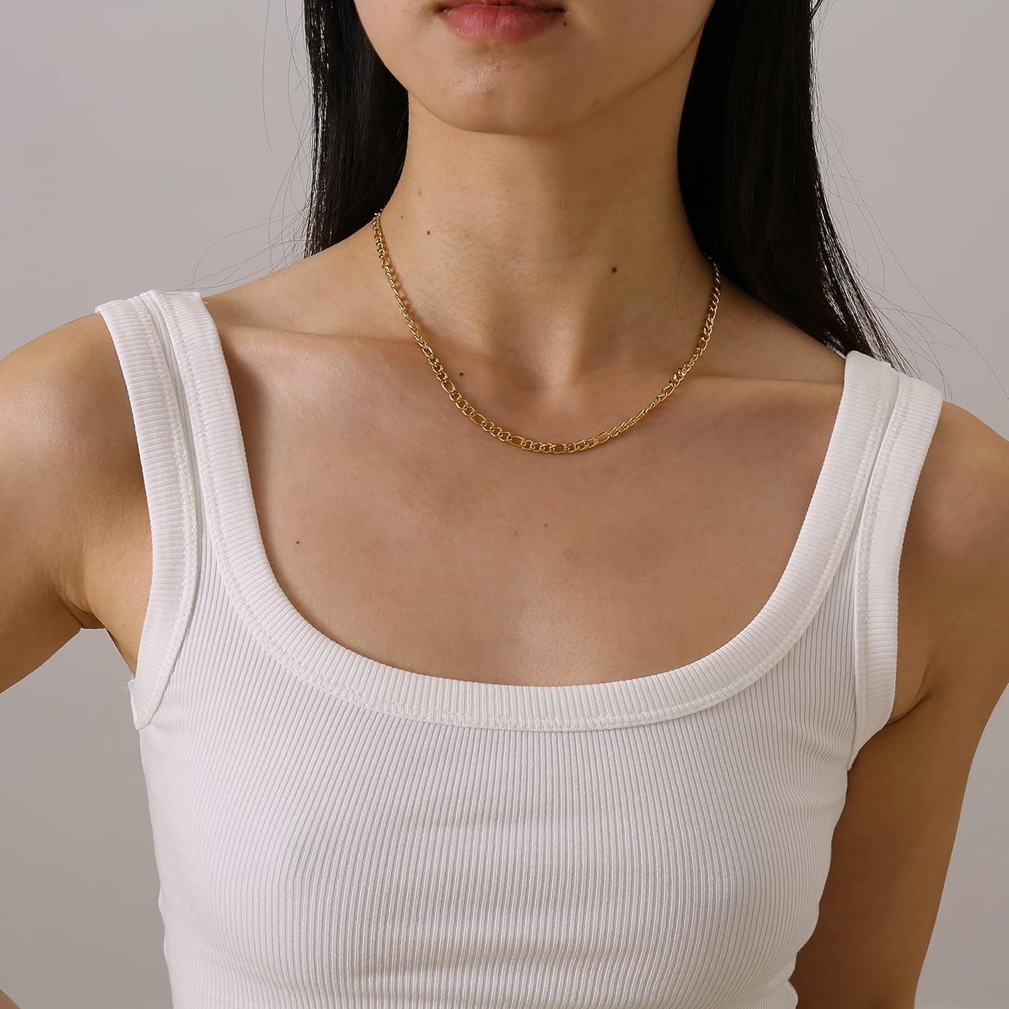 Dainty Gold Chain Necklace For Women - 18K Gold Plated Coin Disc Choker With Beaded & Paper Clip Layered Chain, Everyday Jewelry Gift