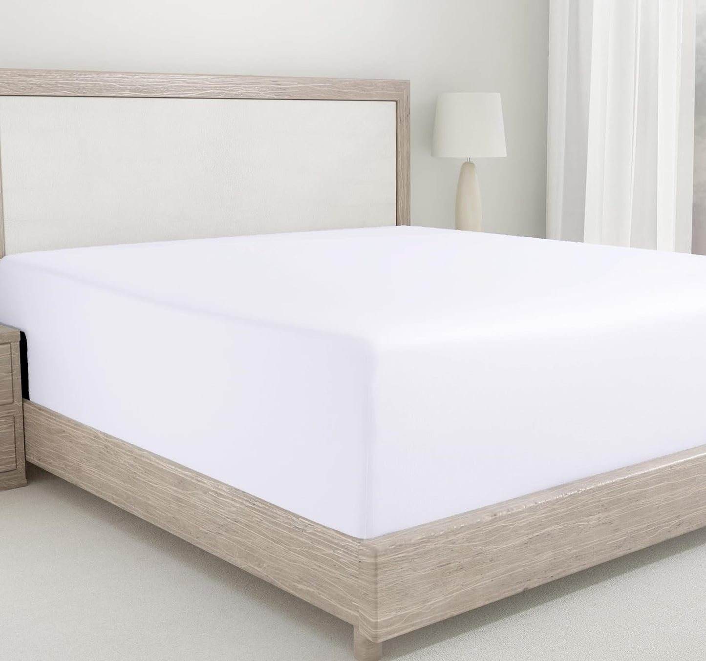 Queen Fitted Sheet Only -  Cotton 400 Thread Count Sateen, Deep Pocket Fitted Sheet Queen