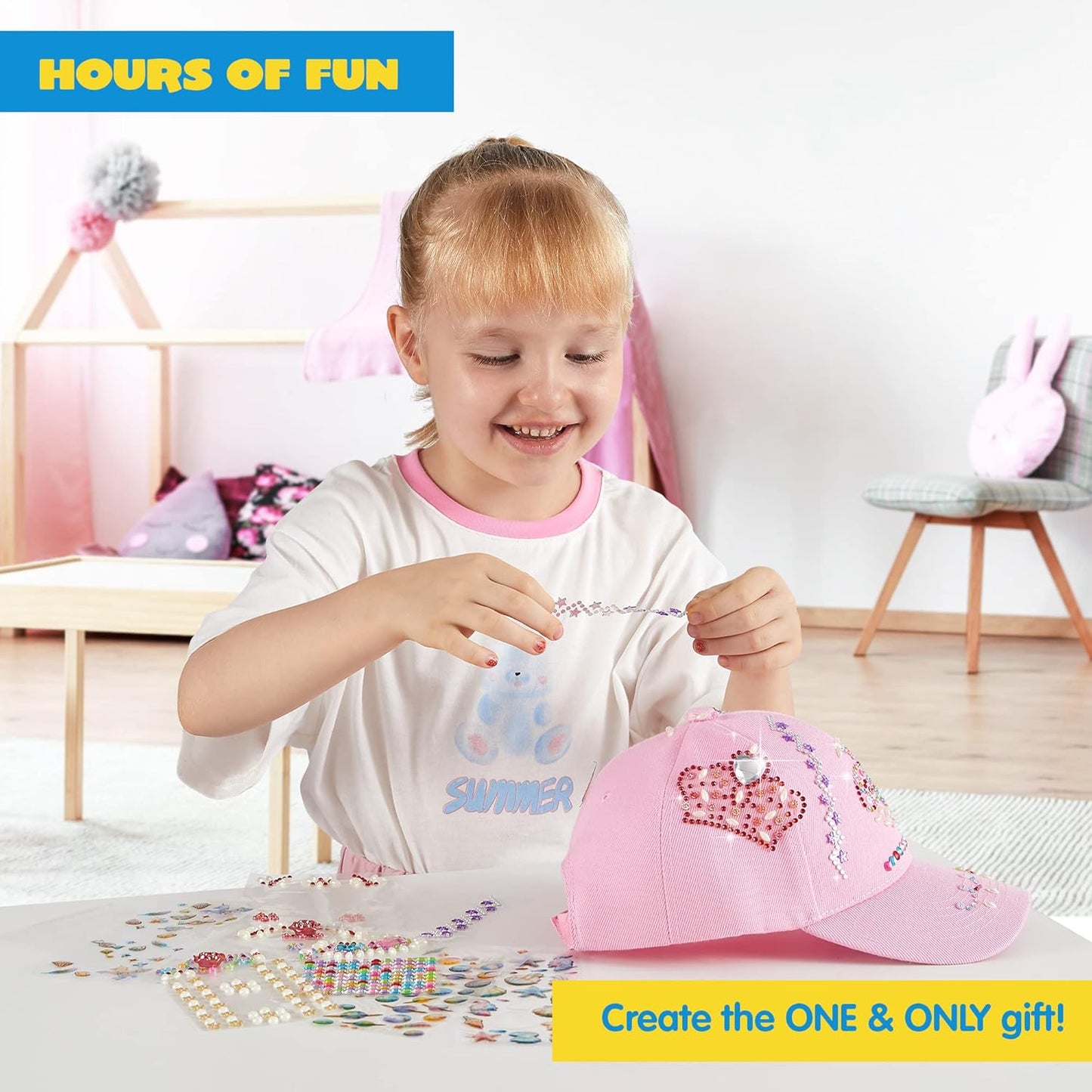 Kits Decorate Your Own Baseball Cap with 7 Sheets Gems  Fun Creative DIY Toys for Girls