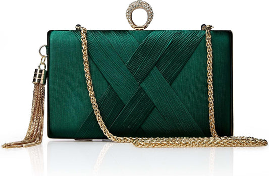 Clutch Purses for Women - Evening Bag Tassel Pendant Clutch for Bride Party Prom Wedding