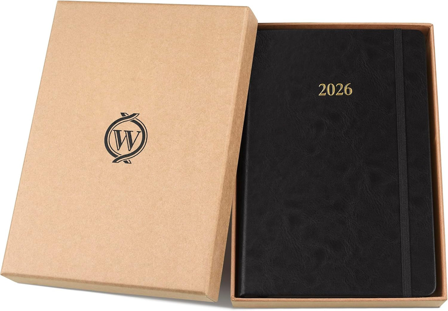 OMOMMD Executive 2026 Daily Journal Planner – US Public Holidays & Format – Customization Available (Black, 8.5"×5.5")