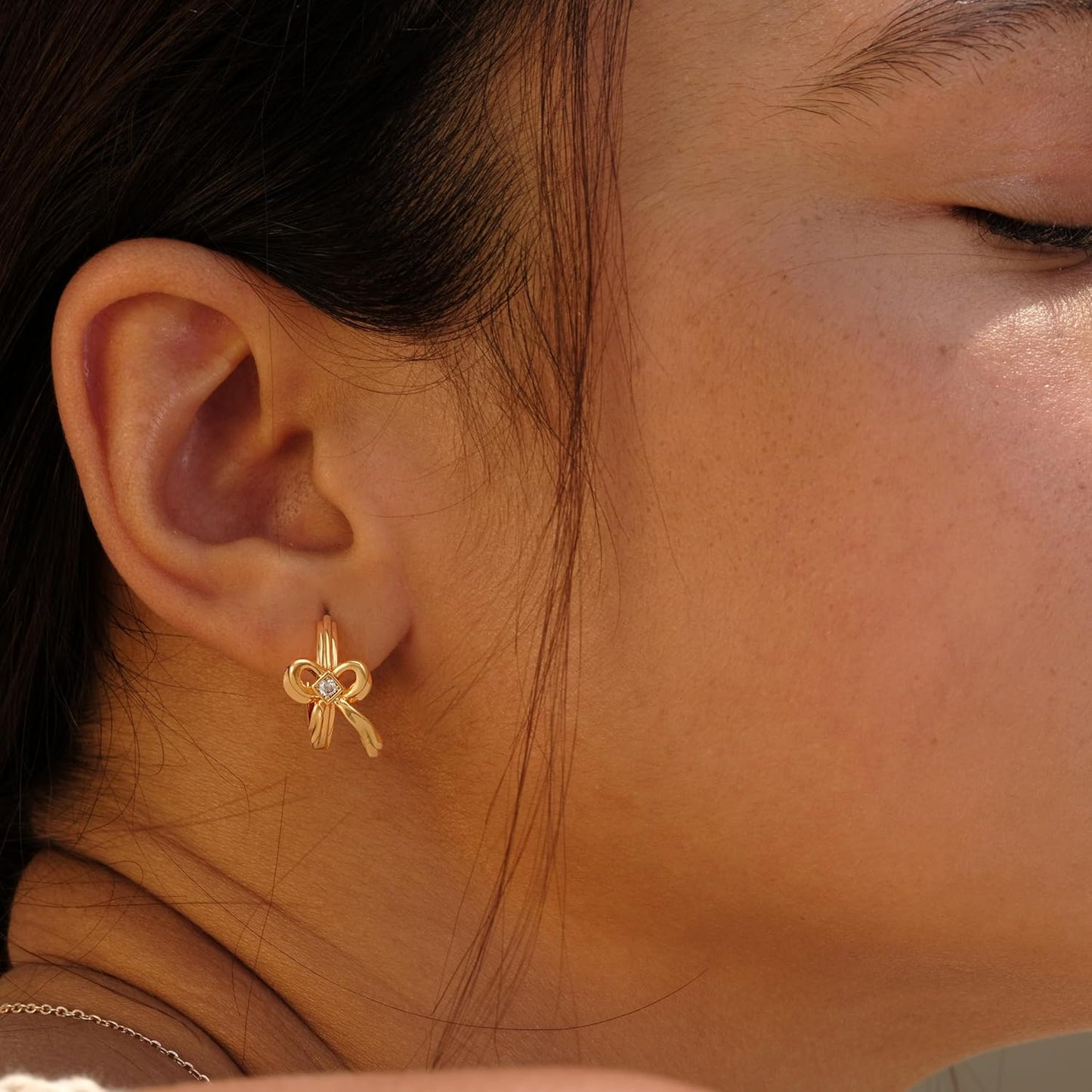 Cubic Zirconia Huggie Earrings 14k Gold Plated Tiny Earrings Small Huggie Hoop Earrings Simple Lightweight Hoops Gift for Women