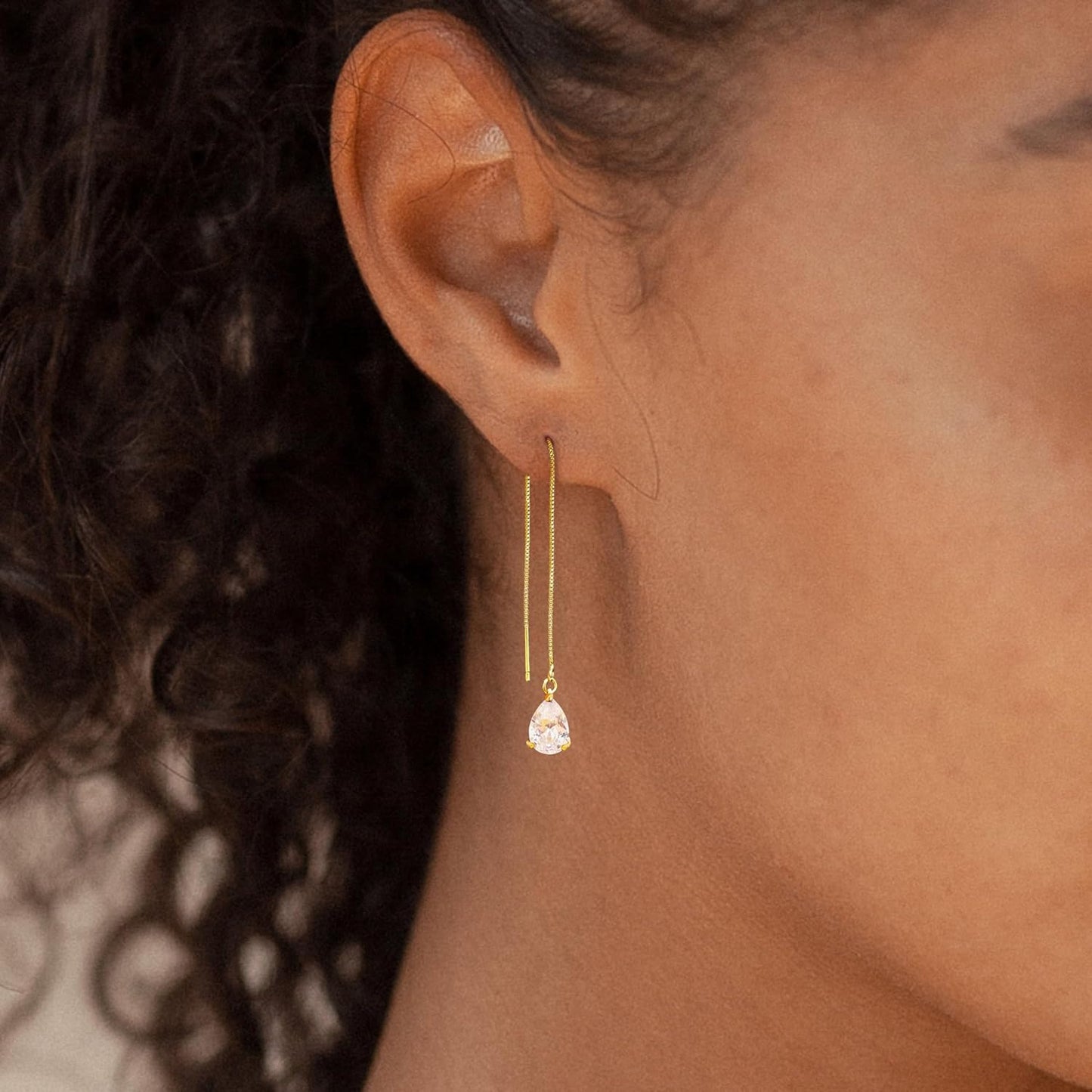 Gold Earrings for Women Trendy, Simple Dainty 14K Gold Plated Paperclip Square Chain Link Dangle Pin Stud Huggie Earrings Lightweight