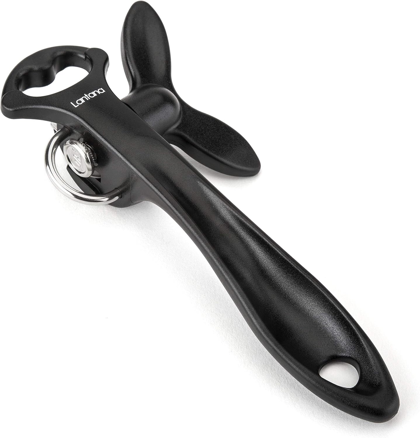 Lantana Smooth Edge Can Opener with Bottle Cap Lifter - Hand Held Manual Safety Tin Opener