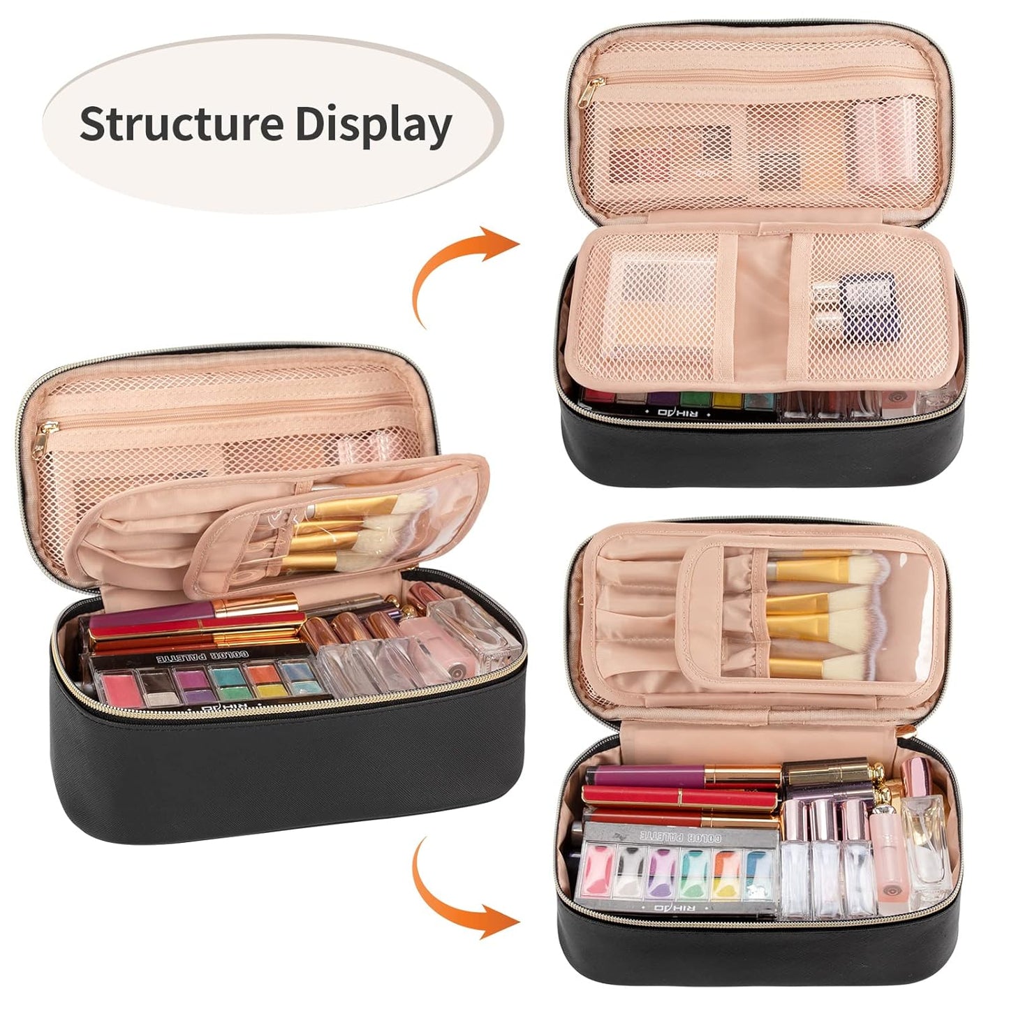 Portable Cute Travel Makeup Bag for Women and girls Makeup Brush Organizer cosmetics Pouch Bags