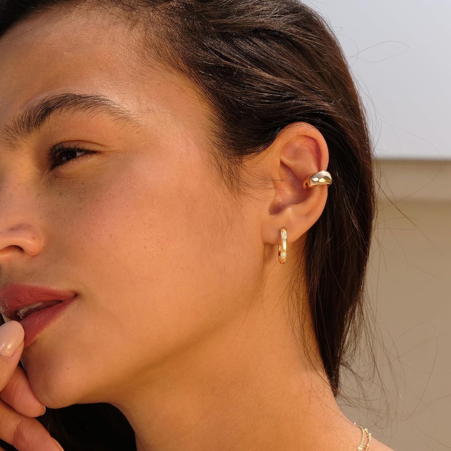 Cubic Zirconia Huggie Earrings 14k Gold Plated Tiny Earrings Small Huggie Hoop Earrings Simple Lightweight Hoops Gift for Women
