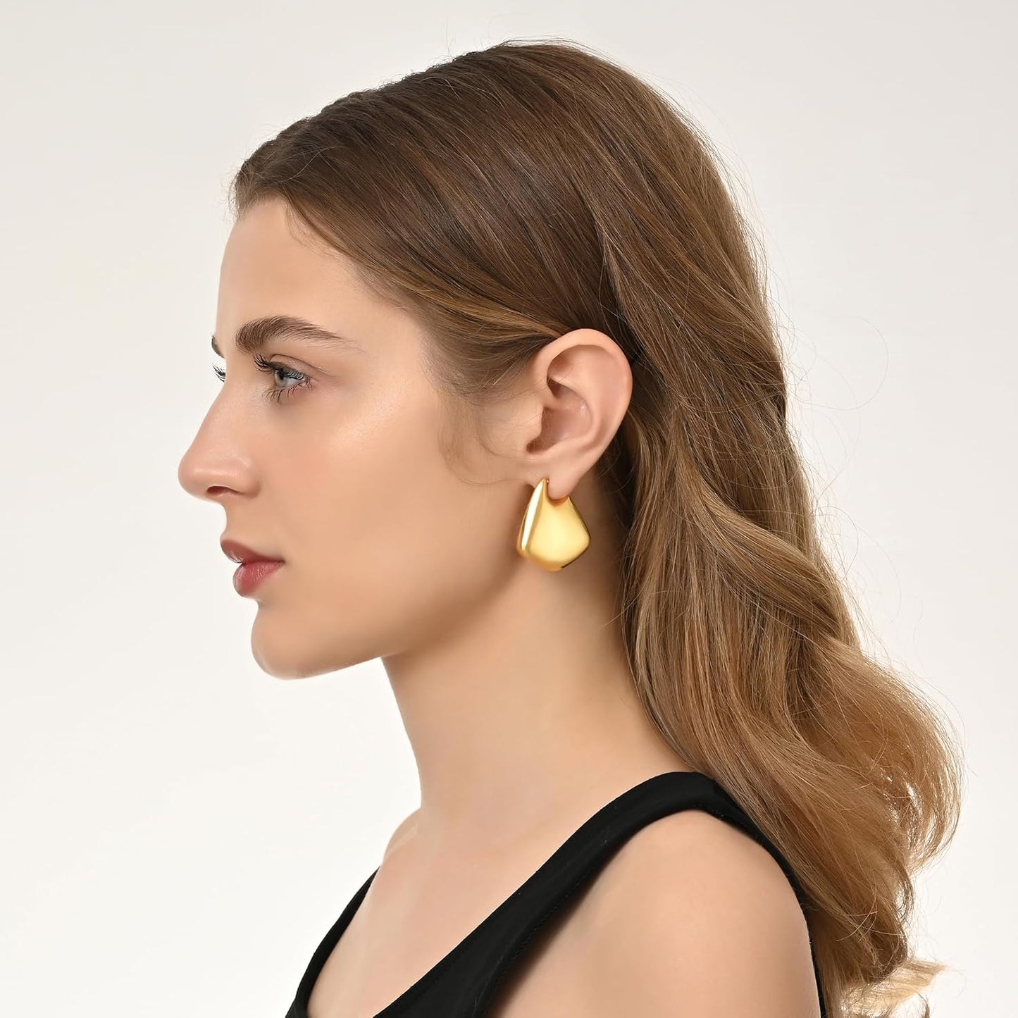 Trendy Gold Plated Knot Earrings for Women Chunky Statement Drop Dangle Earrings Lightweight Fashion Accessories Gold Jewelry