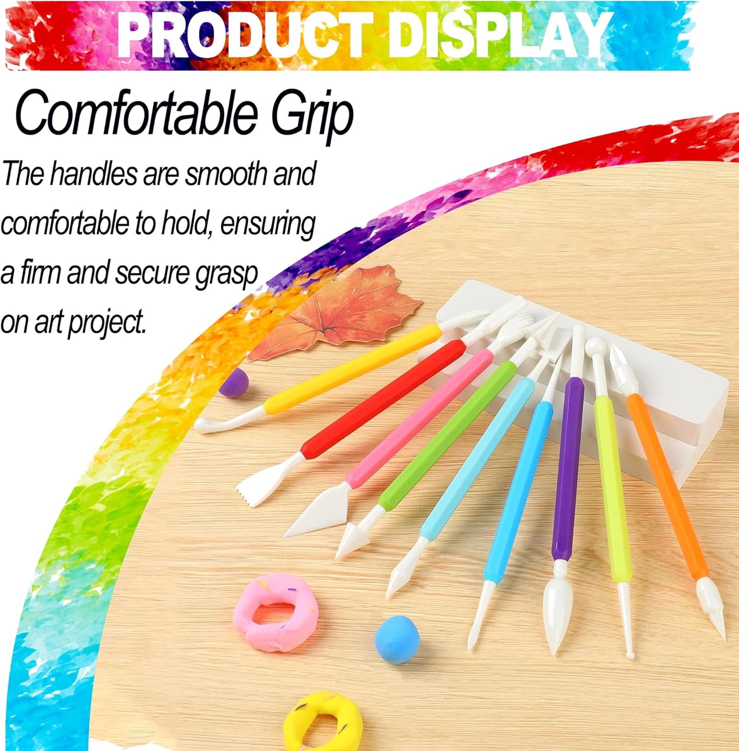 OMOMMD Air Dry Clay Tools for Kids Ages 8+ Pottery Clay Tool Kit Plastic Clay Sculpting Tools Set for DIY Project, Modeling Polymer Clay Toys – Safe & Easy Grip for Beginners & Craft Lovers