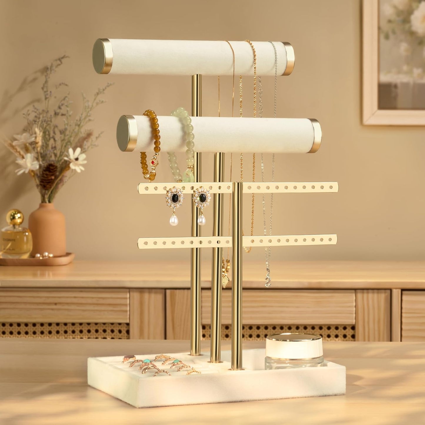3 Tier Bracelet Holder Display - Detachable T Bar Bracelet Holder, Jewelry Holder Organizer