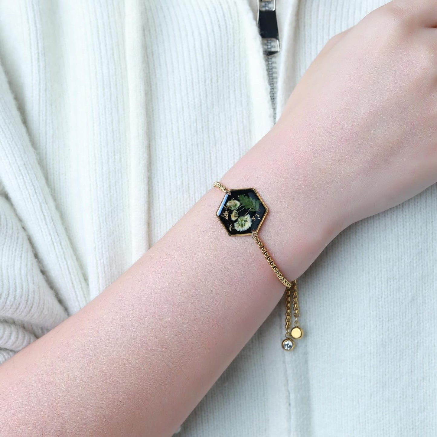 Pressed Wildflower Bracelet | Pressed Flower Bracelet | Gold/Silver Pressed Flower Jewelry | Personalized Handmade Jewelry