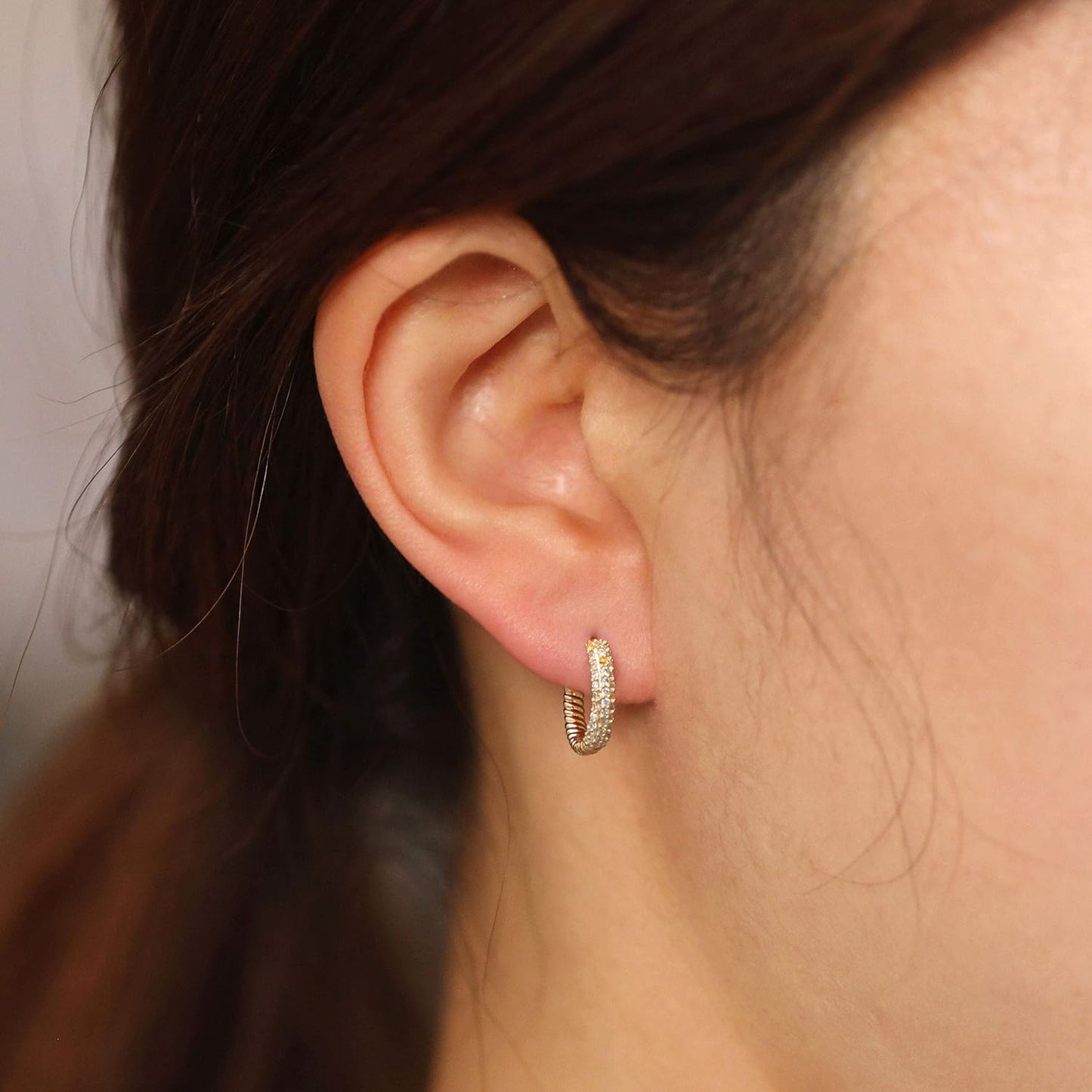 Cubic Zirconia Huggie Earrings 14k Gold Plated Tiny Earrings Small Huggie Hoop Earrings Simple Lightweight Hoops Gift for Women