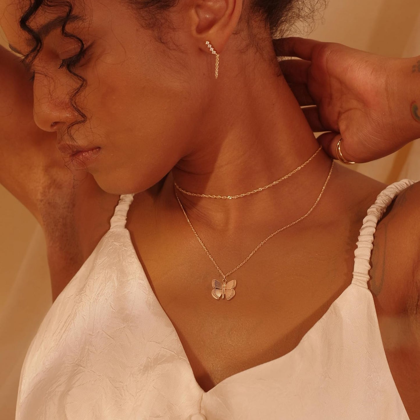 14K Gold Butterfly Necklace - Dainty Animal Pendant Chain for Women, Everyday Luxury Jewelry