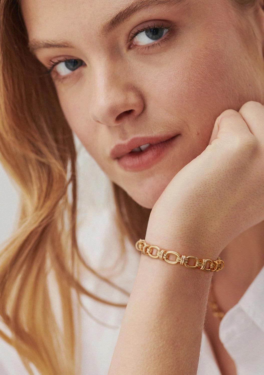18k Gold Plated Personalized Chunky Cuban Oval Link Chain Bracelets for Men Toggle Rope Bracelet Jewelry for Women