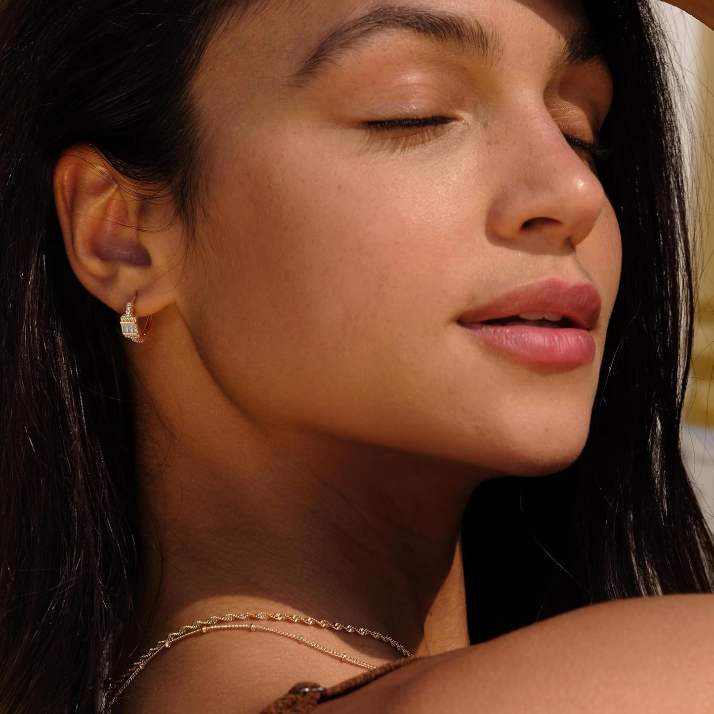 Cubic Zirconia Huggie Earrings 14k Gold Plated Tiny Earrings Small Huggie Hoop Earrings Simple Lightweight Hoops Gift for Women