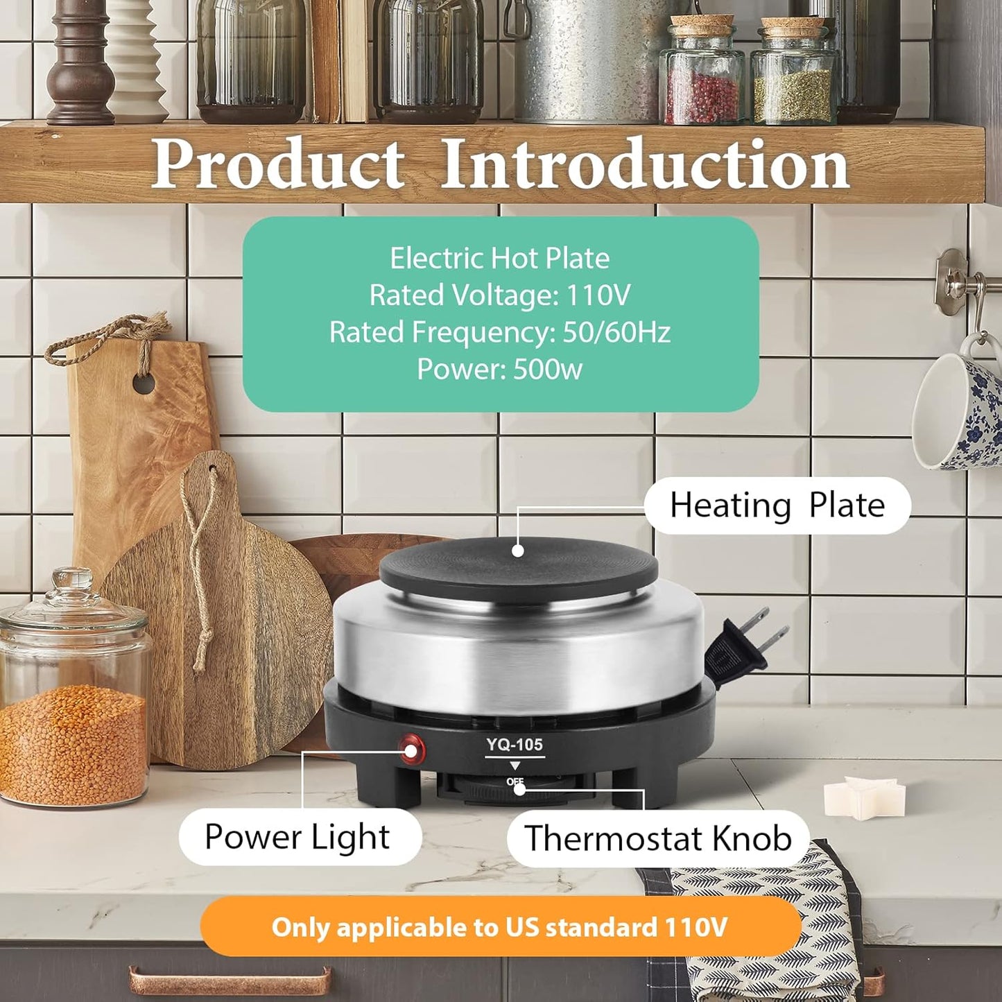 OMOMMD Candle Making kit with Hot Plate,Candle Making Supplies,Candle Making Kit for Beginners with Melting Pot,Stirring Spoon and Anti-Scalding Pad Perfect Set Gift