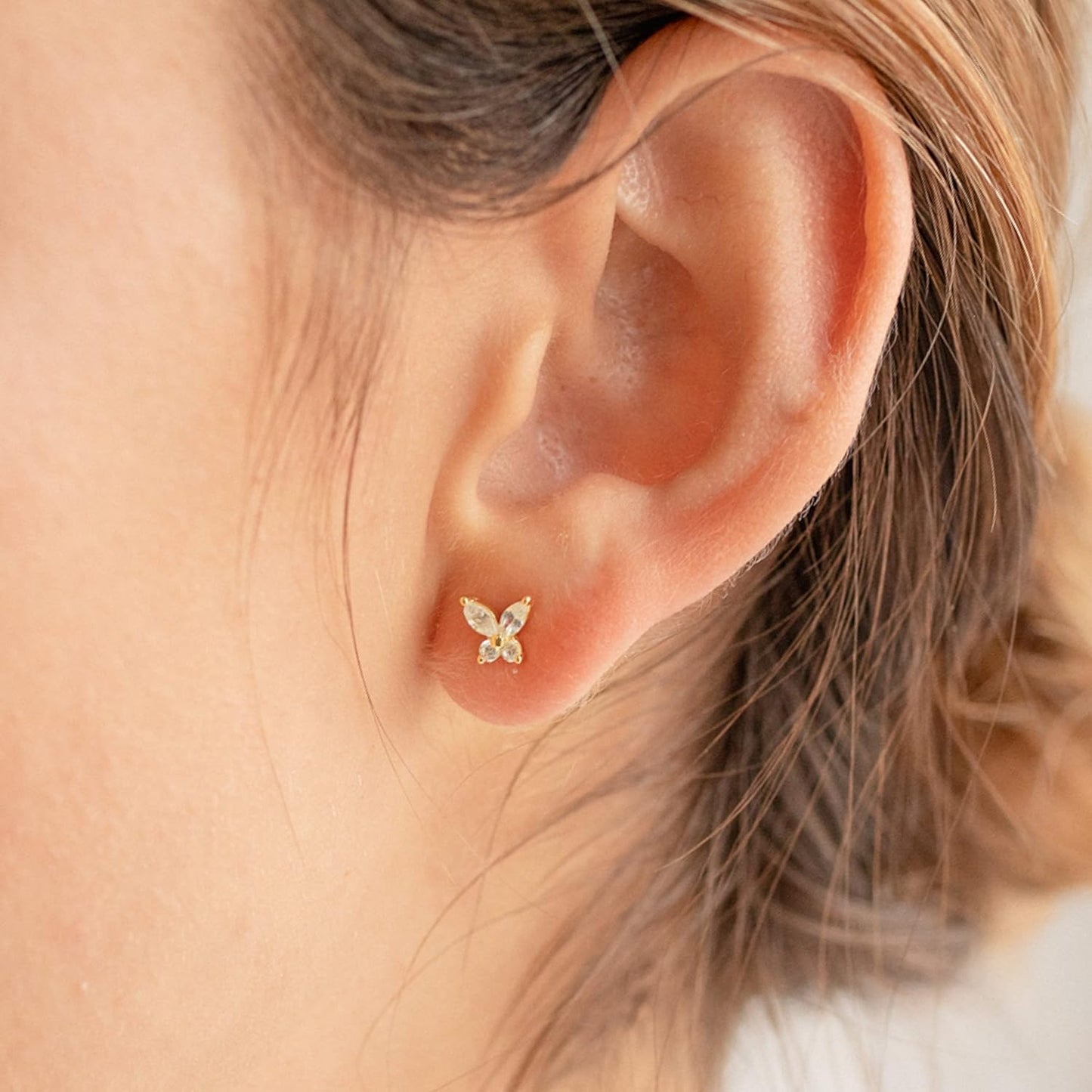 Freekiss 3 Pairs Gold Hoop Earrings Set: Dainty Stud Earrings Trendy Small 14K Gold Plated Hypoallergenic Dangle Cartilage