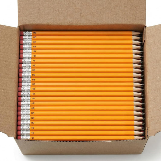 OMOMMD Wood-Cased #2 HB Pencils, 200 Pack Sharpened Yellow Pencils with Erasers, Bulk Pack Graphite Pencils for School and Teacher Supplies, Writing, Drawing and Sketching