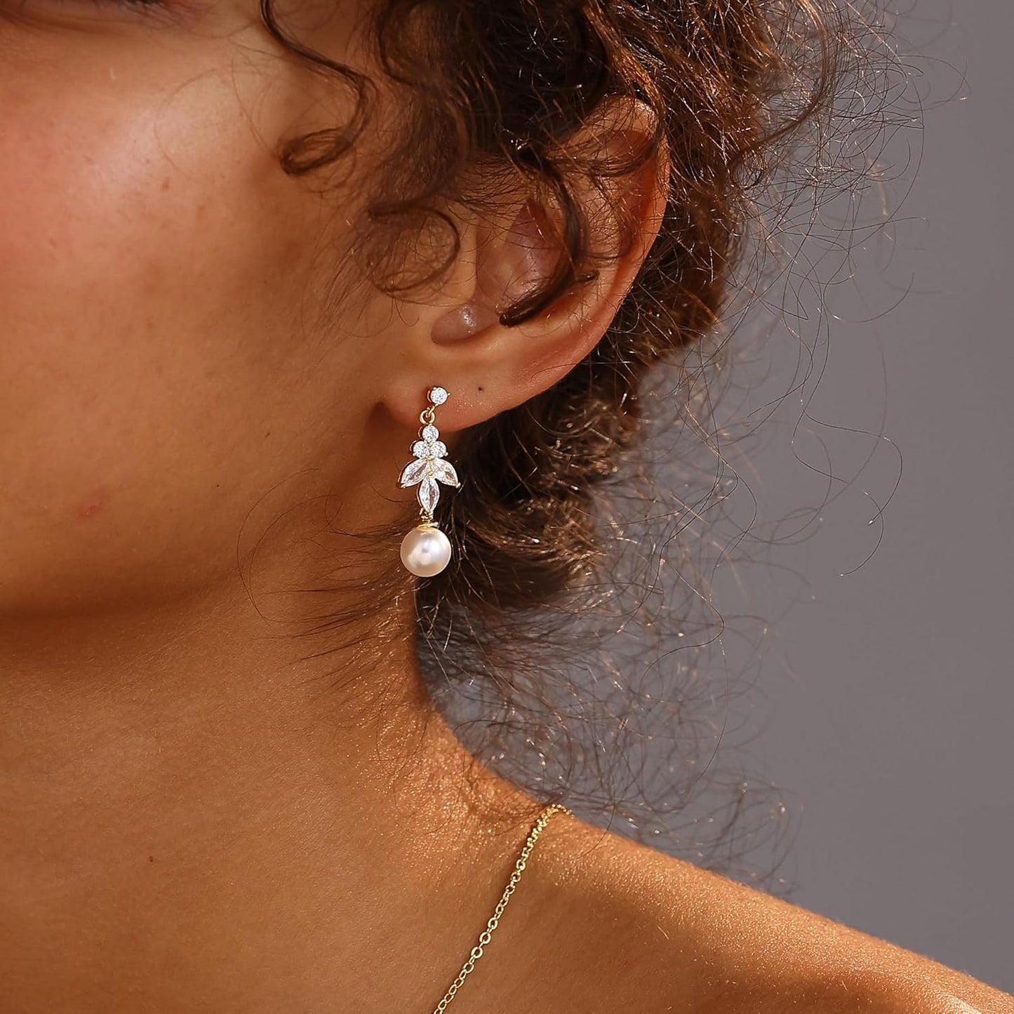 14K Gold Plated Butterfly Dangle Earrings for Women - Dainty, Trendy, CZ Drop Earrings - Simple Long Dangling Jewelry