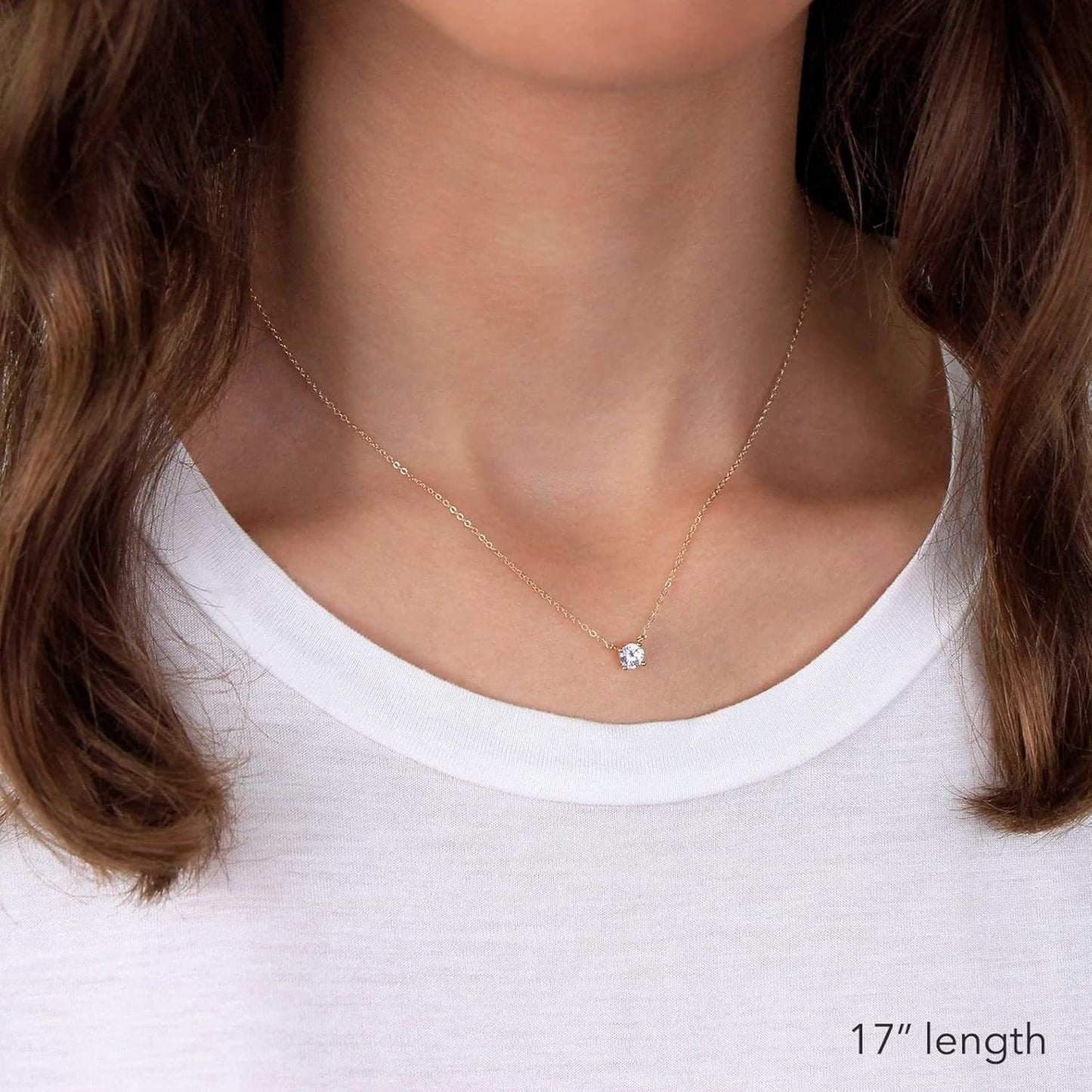 Diamond Choker Necklace for Women: Dainty 14K Gold/Sterling Silver Gold Plated CZ Jewelry, Trendy Gift