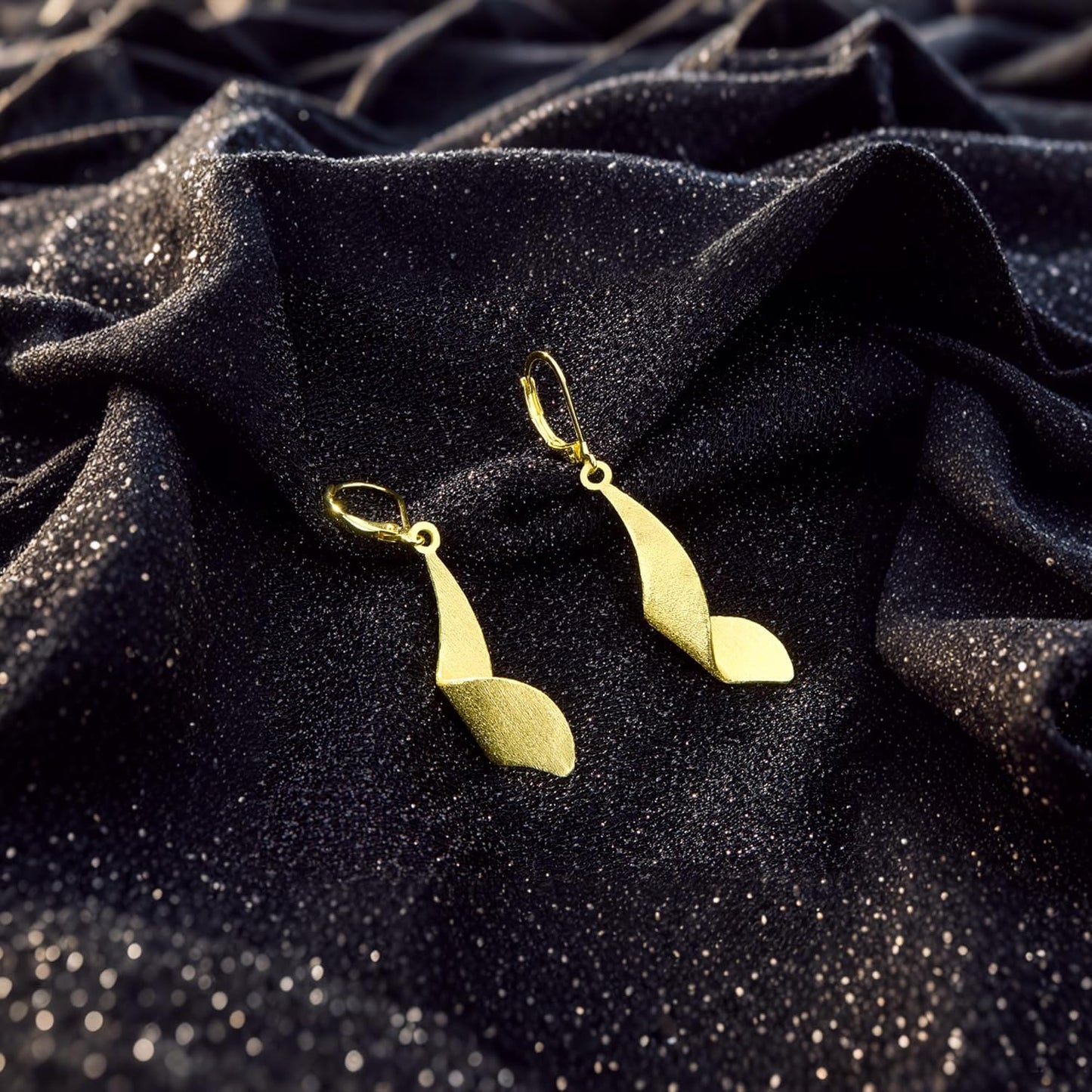 925 Sterling Silver Twisted Dangle Earrings for Women Hypoallergenic Handmade Earrings Spiral Leverback14k Gold Plated