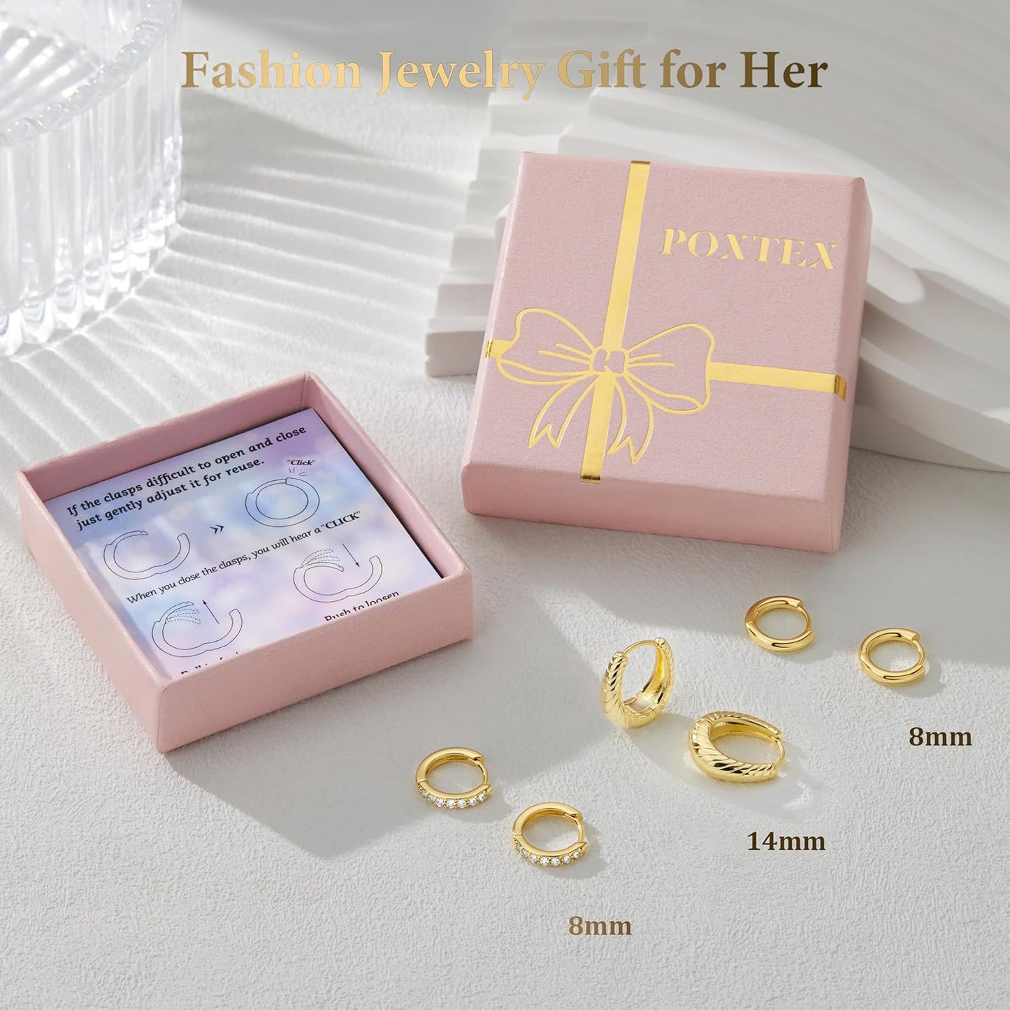 Small Sterling Silver Huggie Hoop Earrings Set for Women, 14K Gold Plated Hoops Stacks for Multiple Piercings