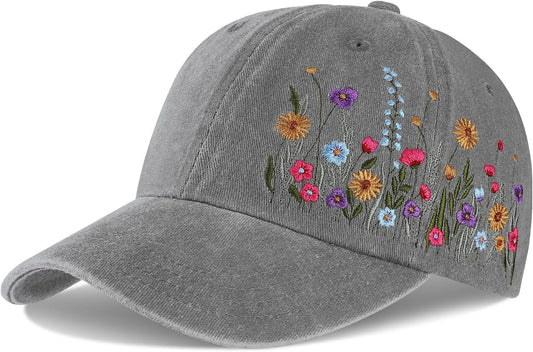 Embroidered Baseball Cap for Girls Women Men - Adjustable Soft Breathable Hats