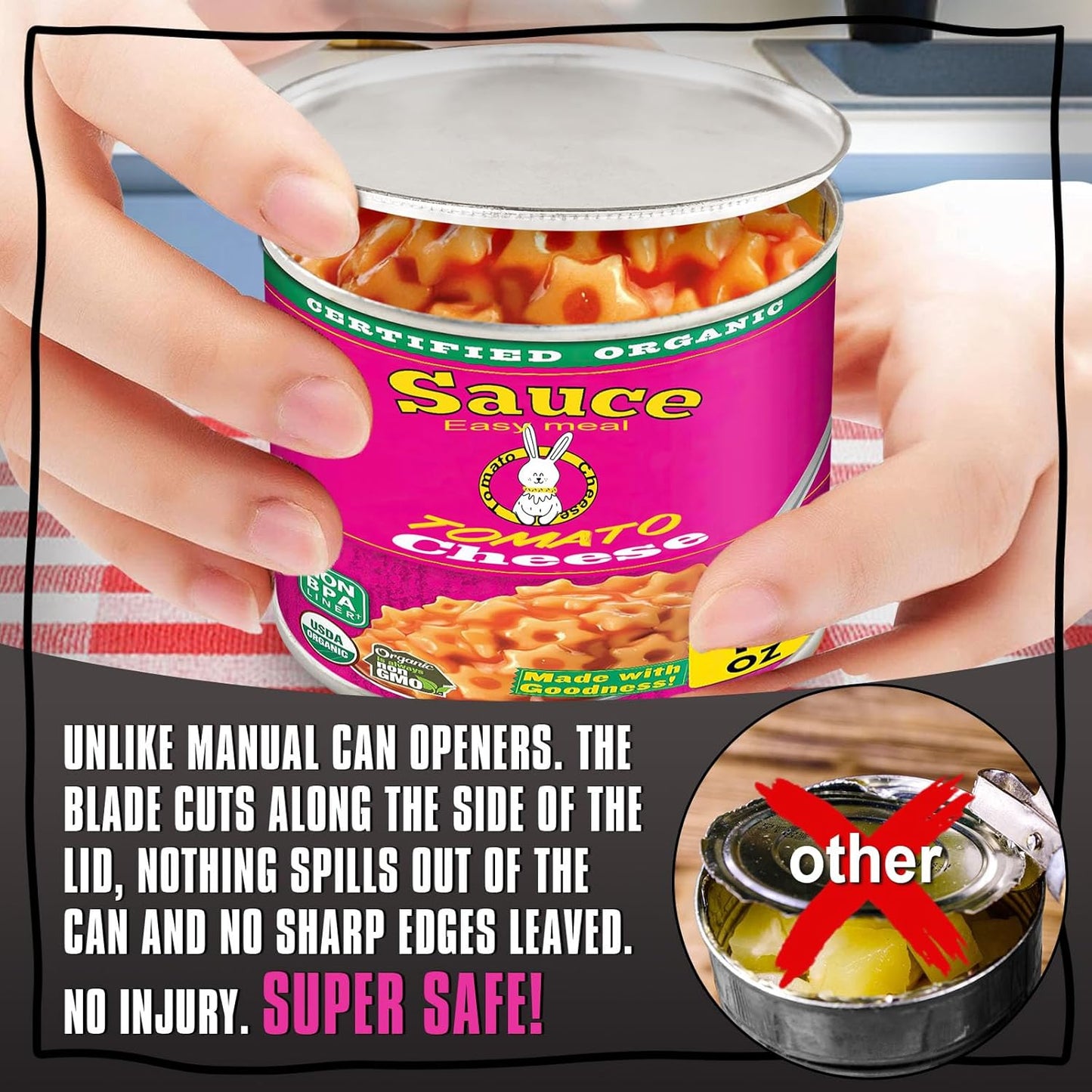 Electric Can Opener, One-Touch Smooth Edge Automatic Can Opener