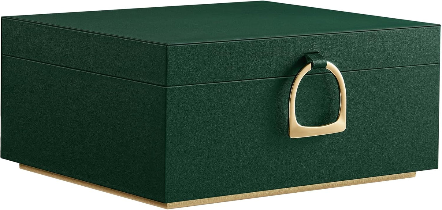 2-Layer Jewelry Box, Jewelry Organizer with Handle, Removable Jewelry Tray, Jewelry Storage, Floating Effect, White