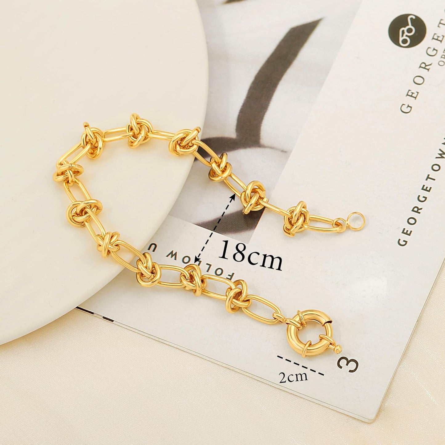 18k Gold Plated Personalized Chunky Cuban Oval Link Chain Bracelets for Men Toggle Rope Bracelet Jewelry for Women