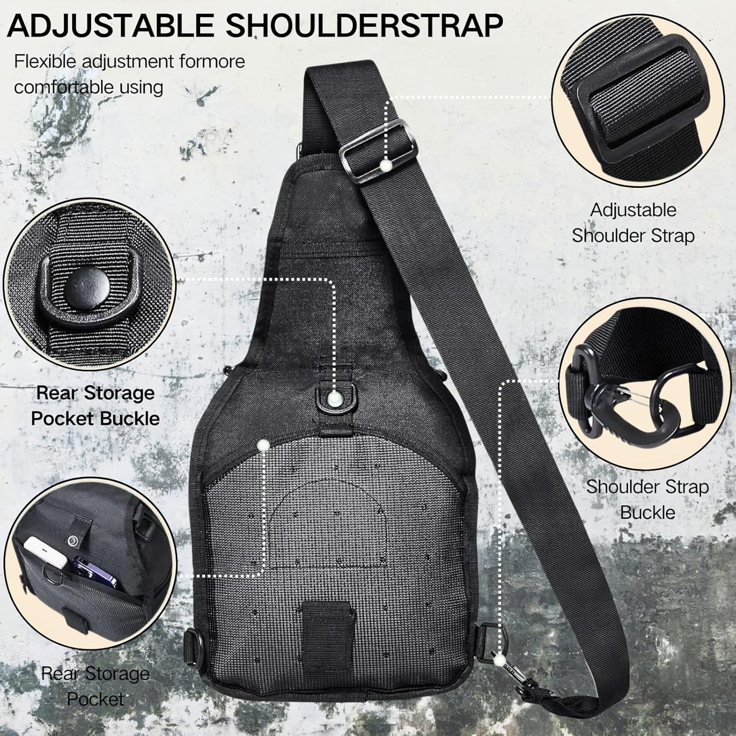 Tactical Shoulder Sling Bag Small Outdoor Chest Pack Backpack for Men Traveling, Sling Backpack