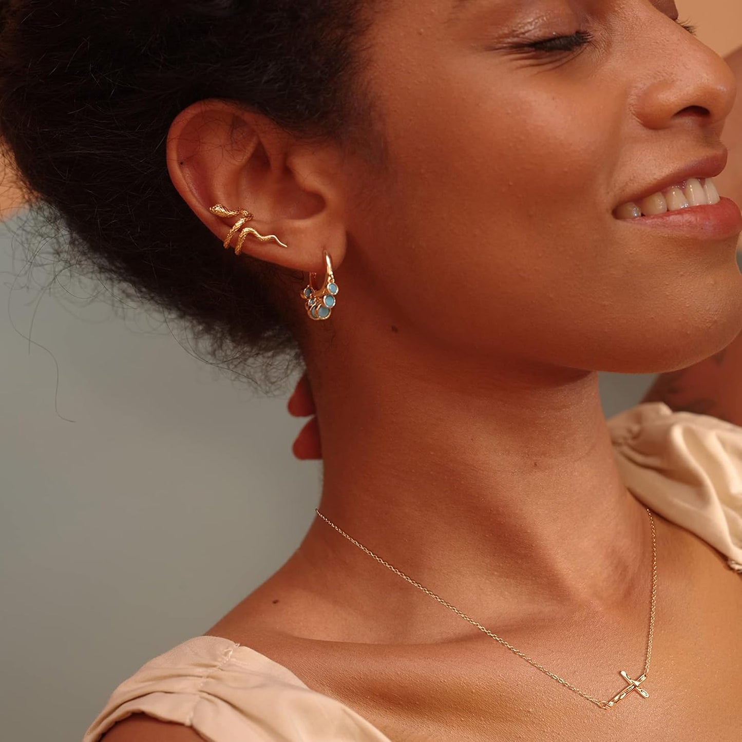 Cross Necklace 14K Plated Dainty Chain, Minimalist Faith Pendant Religious Prayer Jewelry Gift