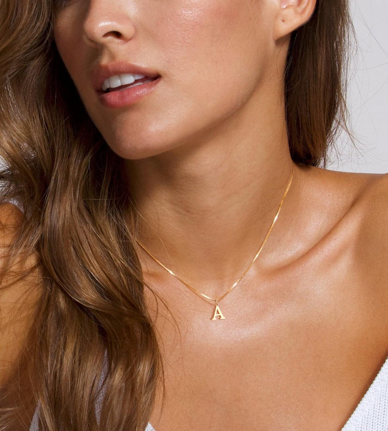 Personalized Gold Initial Necklace - Dainty Letter Choker for Women