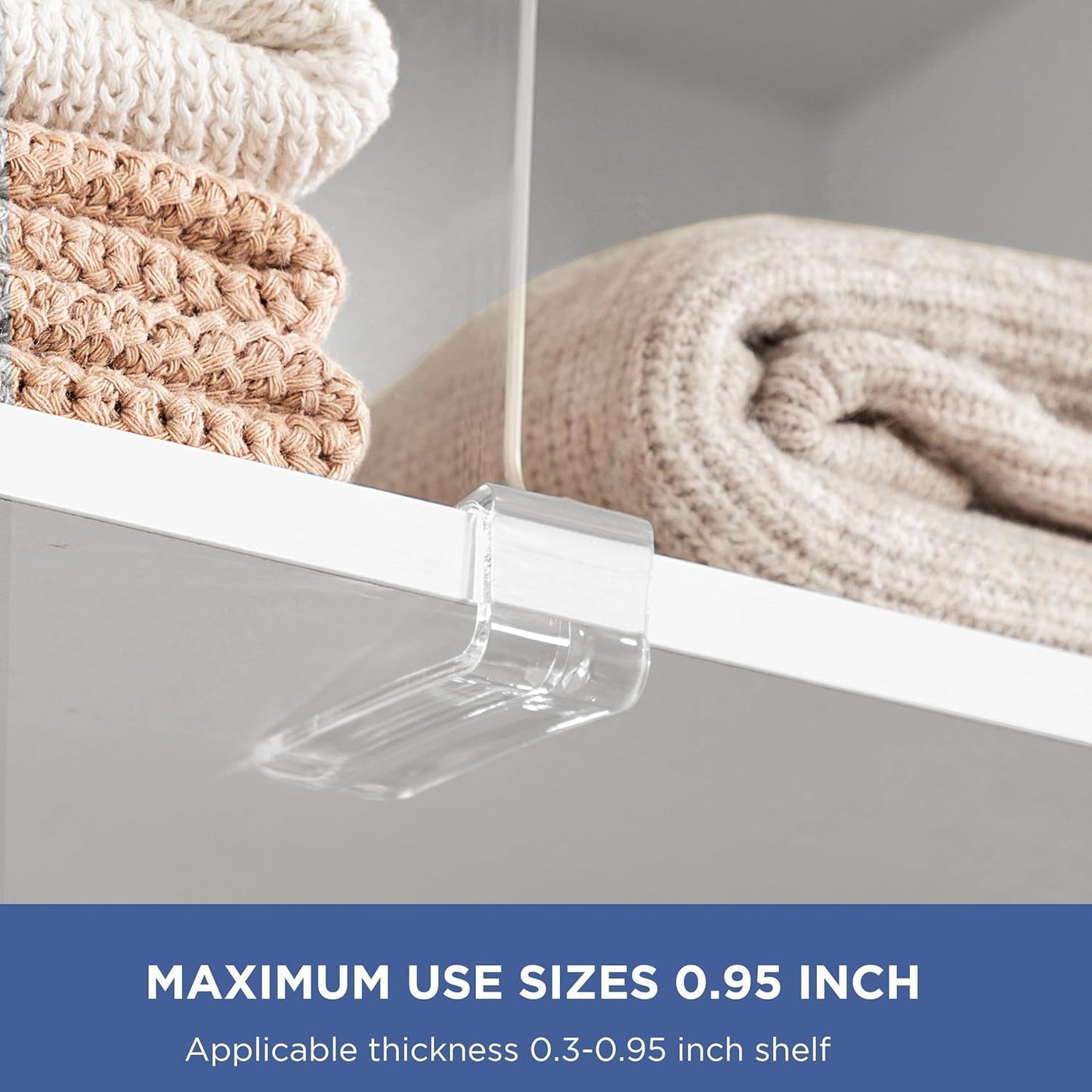 6 Pack Closet Organizers and Storage, Clear Shelf Dividers, Vertical Purse Organizer for Closet