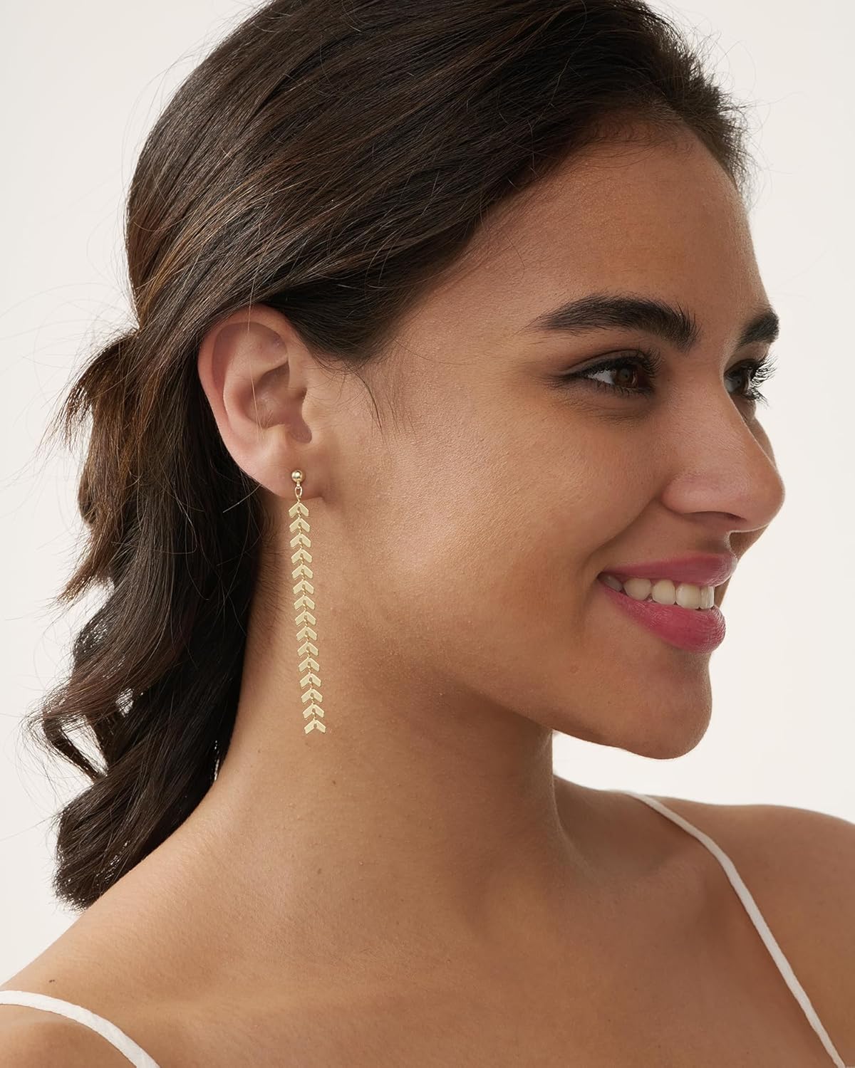 Dangle Earrings for Women- 14K Gold Plated Butterfly Heart Star Hoop Chain Tassel Design Long Dangle Earrings