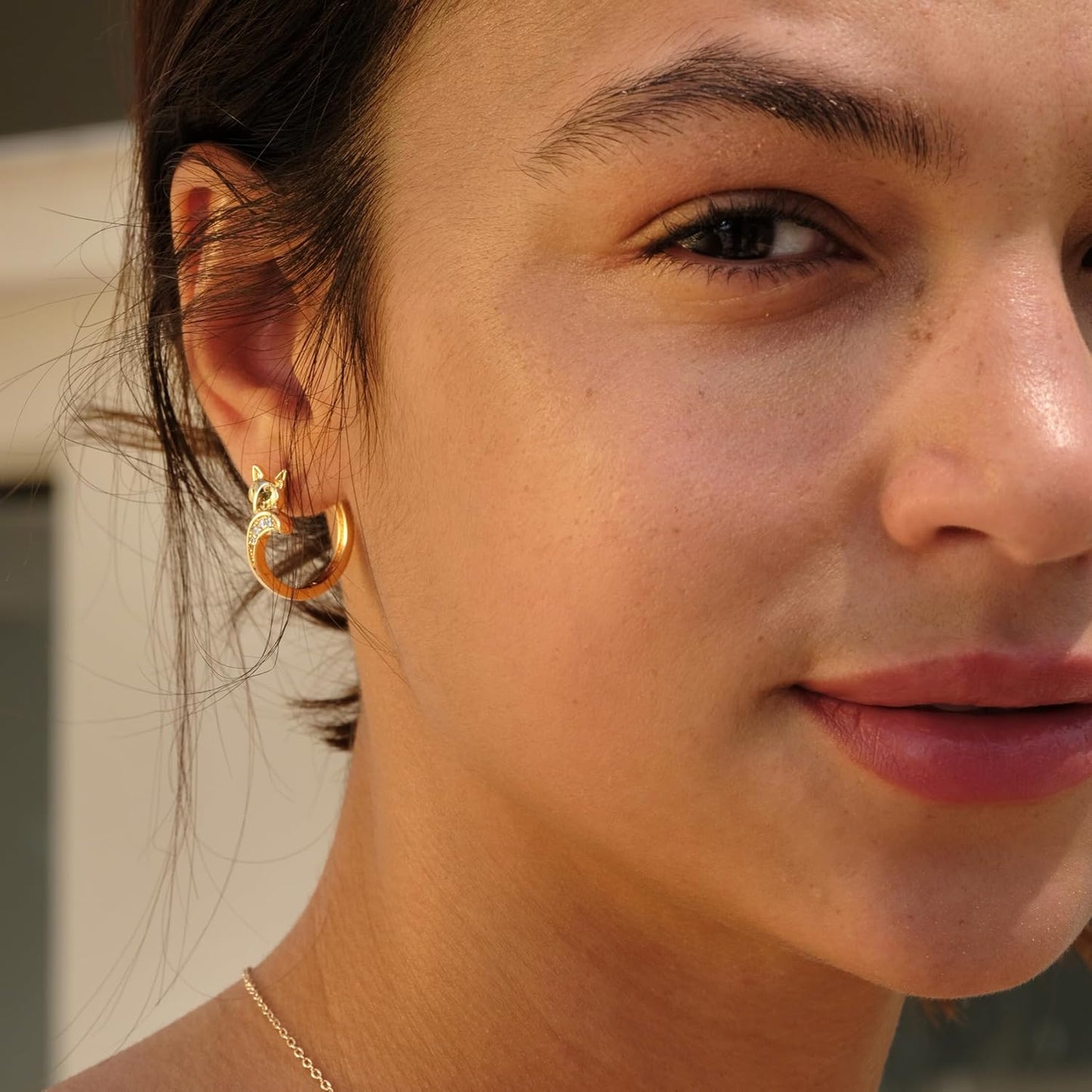 Cubic Zirconia Huggie Earrings 14k Gold Plated Tiny Earrings Small Huggie Hoop Earrings Simple Lightweight Hoops Gift for Women